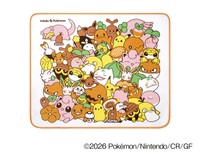 プリンやヒトカゲ、イーブイなど、ポケモンたちがぎゅっと集まったデザインのブランケット