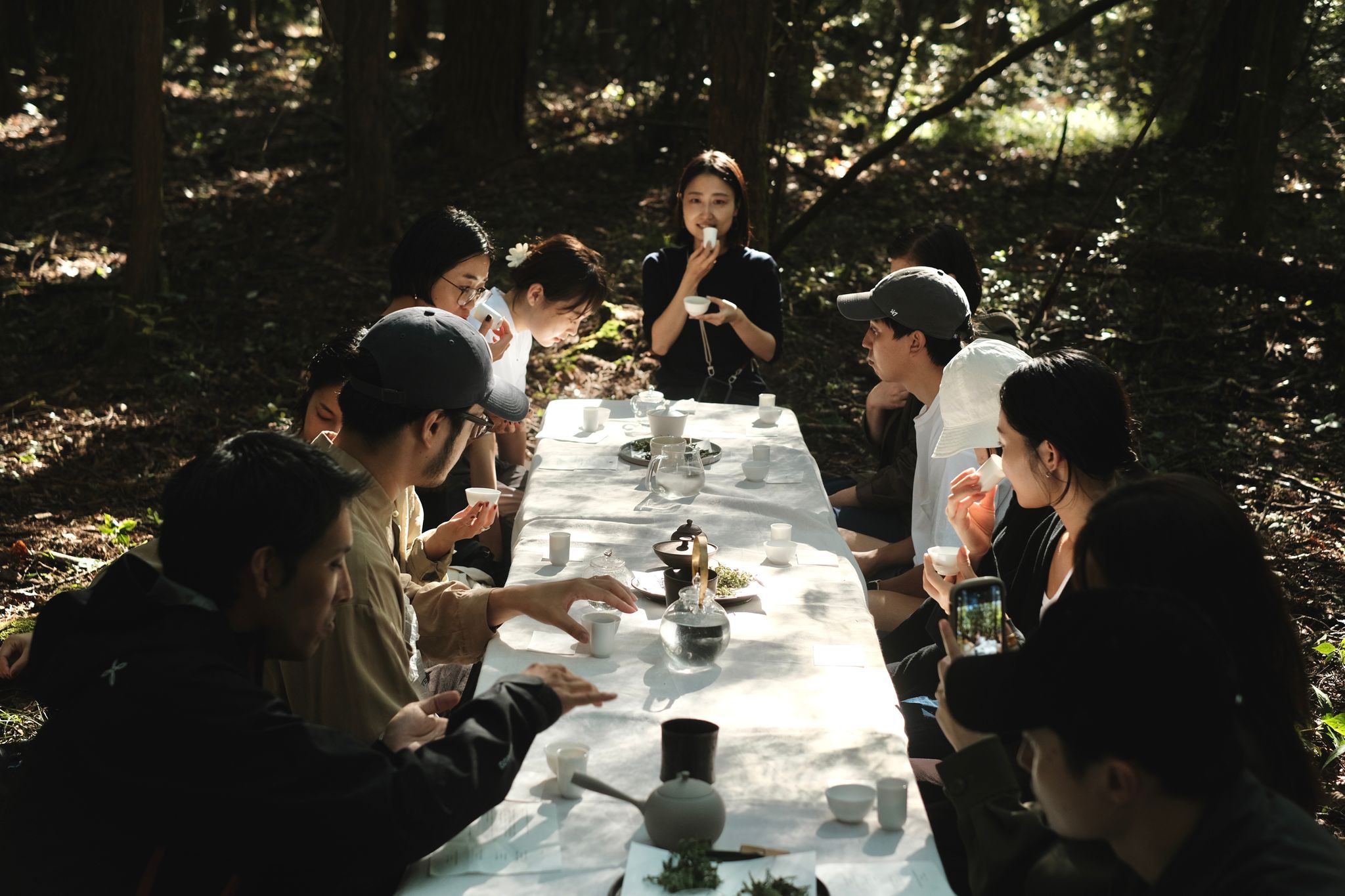 森でのお茶会（本人提供）