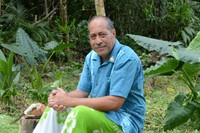 インタビューに応じるニウエのダルトン・タンゲランギ首相