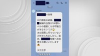 LINEに投稿された投票依頼のメッセージ（※一部加工）