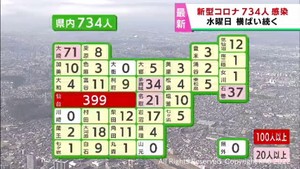 【詳報】宮城県で新たに734人感染　うち仙台市399人　石巻市・気仙沼市・仙台市でクラスター4件