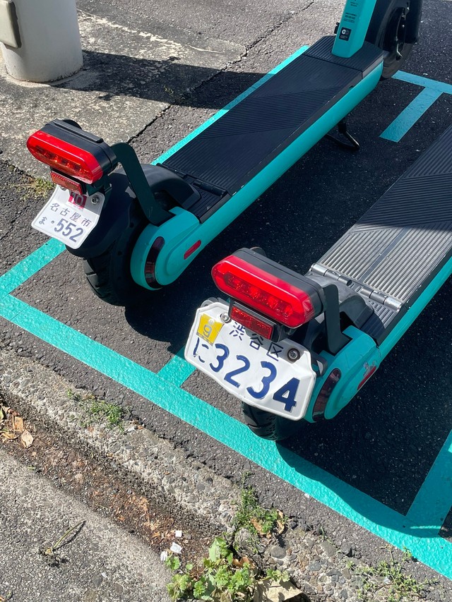 なぜ名古屋のポートに渋谷ナンバーのLUUPが…（らんとうさん提供）
