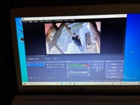 ジャンクPCにWindowsを入れて、仮設の防犯カメラを設置（手塚さん提供）