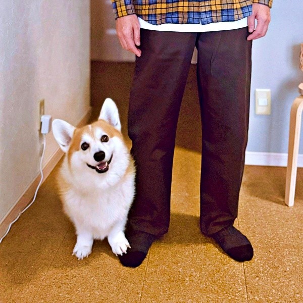 お父さんと並んでパシャリ！ 笑顔のガブちゃんですが、足元を見るとーー（画像提供：ガブちゃんさん）