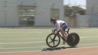 女子1kmタイムトライアルで岡山県記録を上回った藤田初風選手（山陽学園 3年）