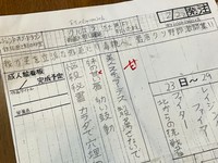 支配人から渡される看板の原稿。漢字を間違えてるところはご愛嬌。