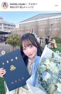 岸田雅のインスタグラム@kishida_miyabiより