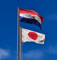 ウルグアイと日本の国旗が（ぐるんさん提供）
