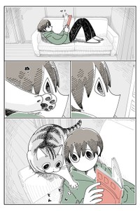 【漫画】「ついでにストレッチしていくネコ」（提供：キュルZさん）