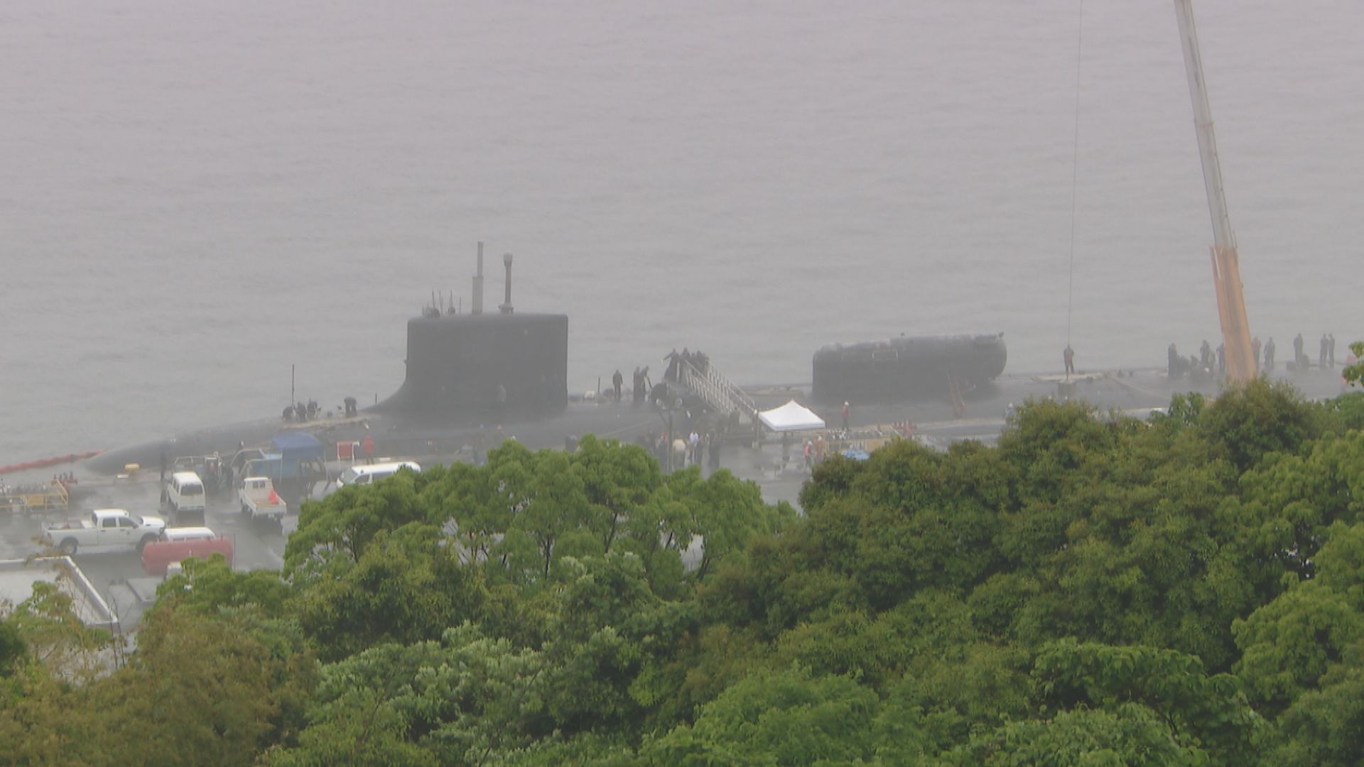 佐世保の赤崎岸壁に原子力潜水艦「ミシシッピ」入港 | 長崎ニュース
