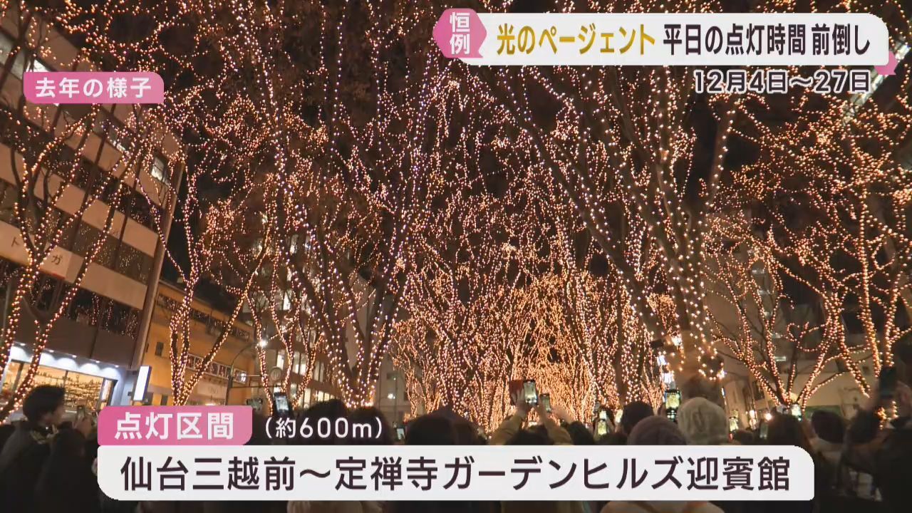 ＳＥＮＤＡＩ光のページェント・仙台クリスマスマーケット　１２月４日から開催