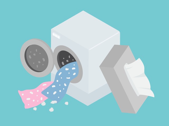 洗濯物についたティッシュをとる方法※画像はイメージです（mw/stock.adobe.com）