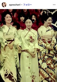 アグネス・チャンのインスタグラム@agneschan1より　左からテレサ・テンさん、アグネス・チャン、麻丘めぐみ＝2024年9月3日