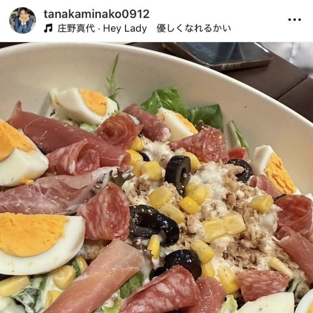 田中美奈子インスタグラム＠tanakaminako0912より