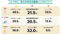 （25歳／貯蓄なし）収入の半分にあたるものを購入するとき（出典／松井証券株式会社調べ）