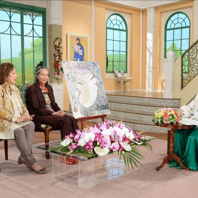 「徹子の部屋」　（右から） 黒柳徹子、浅野順子、キャシー中島＝テレビ朝日提供