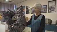 岡山・新見市で「命」がテーマのタペストリー展　亡き息子を追悼する作品も