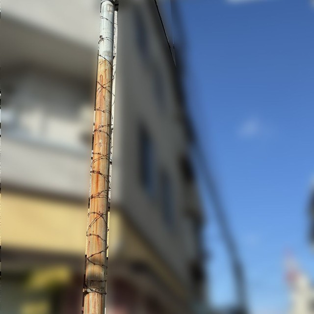 建物のすぐそばに信号機。よじ登れば、建物上階ベランダにたやすく侵入できるほどの距離です（松永さん提供画像）