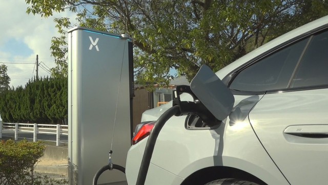 設置されたEVチャージステーション「Hypercharger」　道の駅みやま公園　玉野市田井