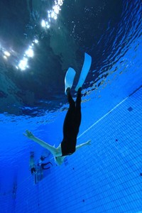 プールを楽しむセアまりさん