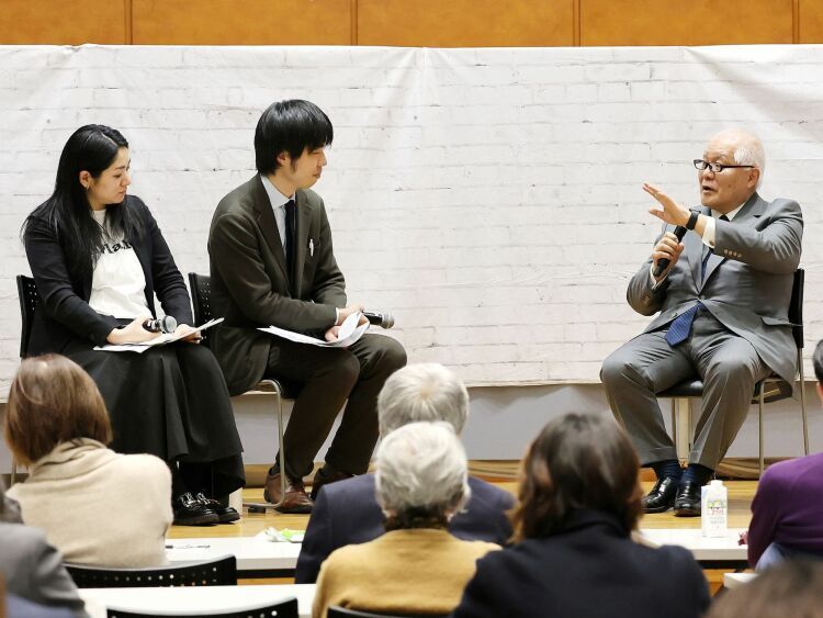 with Planetが主催したイベント「元番記者と聞く！武見敬三さんと考える日本のグローバルヘルス戦略」の様子＝2026年2月27日、東京都中央区、葛谷晋吾撮影
