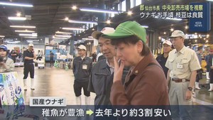 郡仙台市長が仙台市中央卸売市場を視察　ウナギが安く野菜果物は入荷減