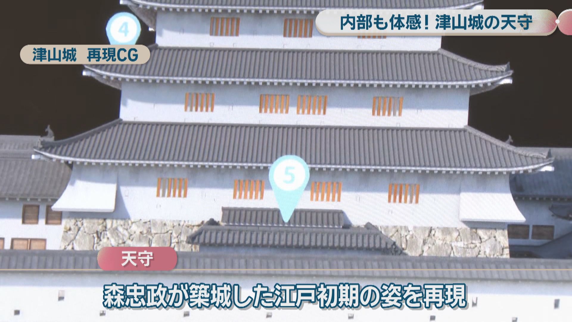風呂と便所を備えた天守などをリアルに再現…江戸時代の津山城が体感