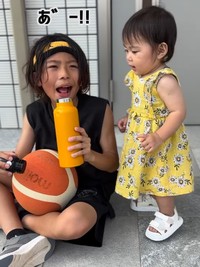 お茶を飲んで、大きな声で「あ゛〜！」（提供：＠enishi.basketballさん）
