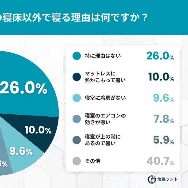 いつもの寝床以外で寝る理由は何ですか？（提供画像）