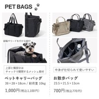 ペット商品として販売されている「お散歩バッグ」（右側）（提供：大創産業/Standard Products）