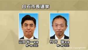 白石市長選告示　現職と新人の一騎打ちに　２７日投開票