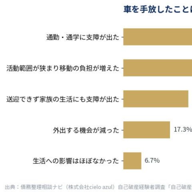 車を手放したことによる生活への影響（提供画像）