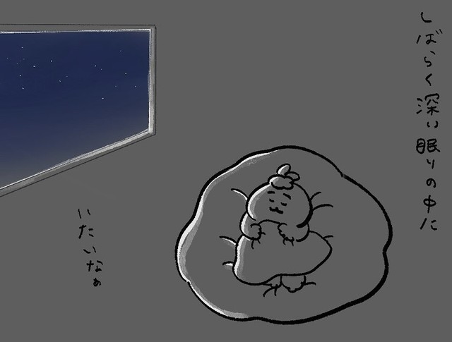 深い眠りが徐々に心を癒していく（ひよこさん提供）