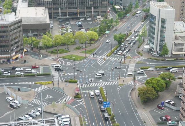自転車が絡む人身事故が最も多かった岡山市の大供交差点
