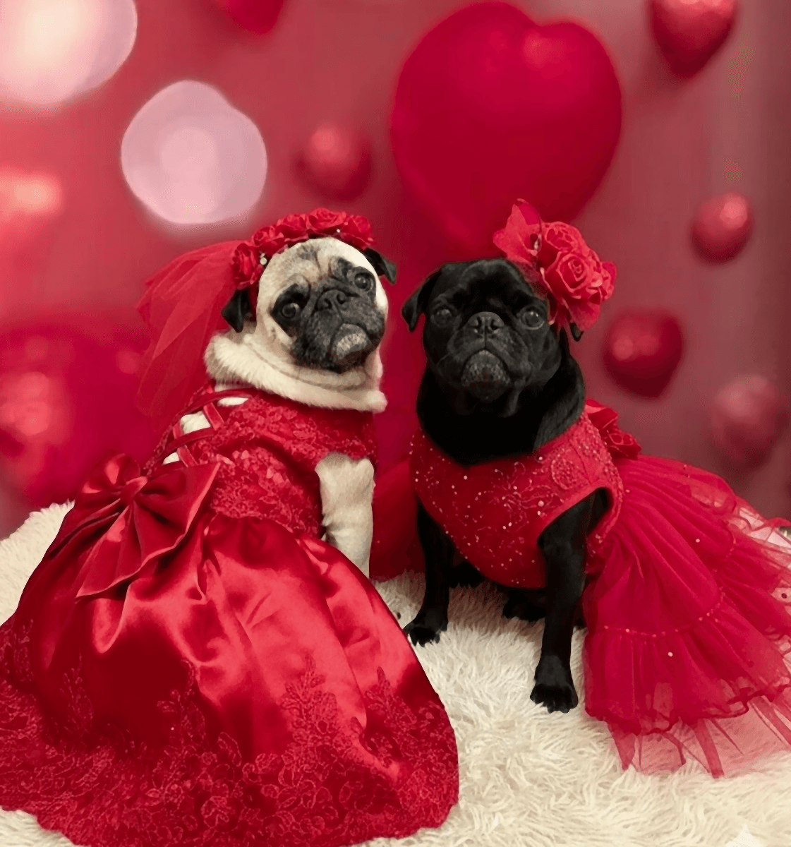 かわいいドレスが似合わないのもパグの魅力（画像提供：とこたんさん）