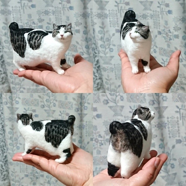 2025年3月に制作した「がす」くんの羊毛フェルト作品（画像提供：モリタさん）