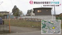 仙台市でクマ目撃相次ぐ　宮城野区東仙台でも