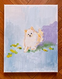 お母さんがリクエストに応じて描いたポメラニアンのわんちゃん（画像提供：形が定まらない犬さん）