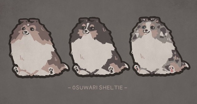 フリーのイラストレーターである飼い主さんによるシェルティのイラスト。可愛い♡（提供：しゃべる乳酸菌ちゃんさん）