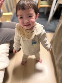 とてもうれしそうな表情を見せるうたくん（提供：@___ut.a17さん）
