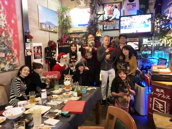 ワンコOKのお店で犬仲間たちと集まったとき。本当に仲良しです