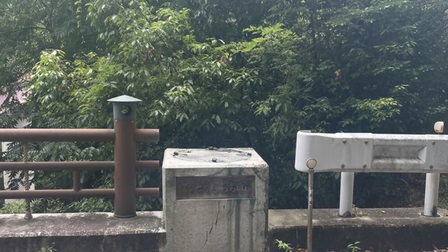 親柱が盗まれた八塔寺大橋（岡山県提供）