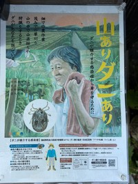 センスが秀逸すぎると話題！厚生労働省のマダニ被害啓蒙ポスター（白石淳さん提供）