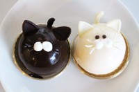 オープン当初からある「ミネットクロネコ」と「ミネットシロネコ」。チョコレートムースなのでフワッと軽くて、フォークがスッと入るので食べるときの罪悪感も少ない？！
