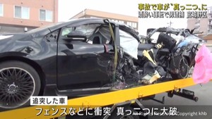 追突事故で車が”真っ二つ”に　酒酔い運転で男逮捕　仙台市宮城野区