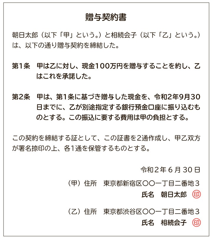 生前贈与をするなら贈与契約書は作るべき 作り方と注意点も解説 相続会議