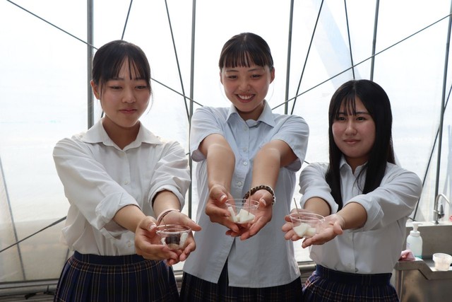 「らいすくりーむ」を通じて農業や食の魅力を発信する（左から）佐々木さん、㷔硝岩さん、猪股さん