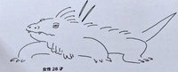 「女性 28才」が描いたアロワナ（画像提供：すこやかむいむいさん）