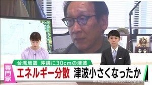 地震のエネルギー分散で小さくなった可能性　沖縄県の津波について東北大学今村文彦教授