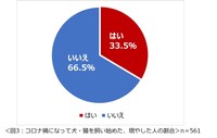コロナ禍になってから犬または猫を飼い始めましたか。または増やしましたか（提供画像）